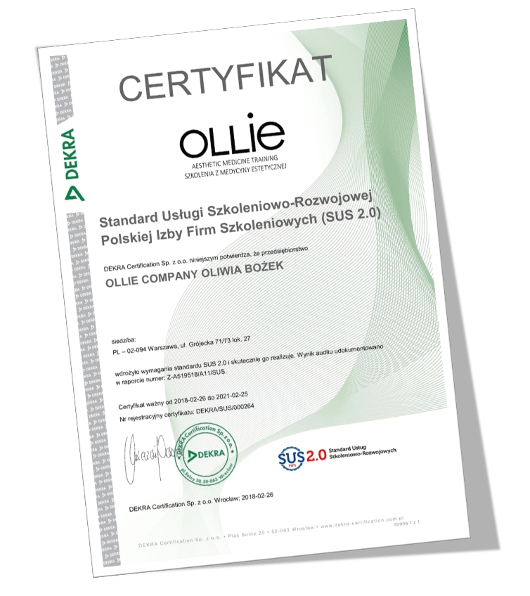 OLLIE - jakość i profesjonalizm potwierdzone certyfikatem SUS 2.0