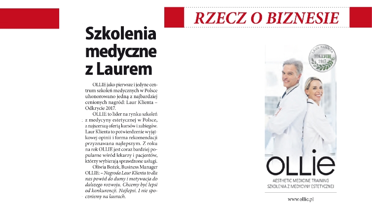 Ollie nagrodzone godłem Laur Klienta
