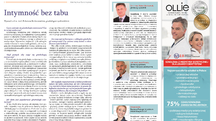 O ginekologii estetycznej okiem doświadczonego lekarza – wywiad OLLIE z dr n. med. Robertem Bartkowiakiem