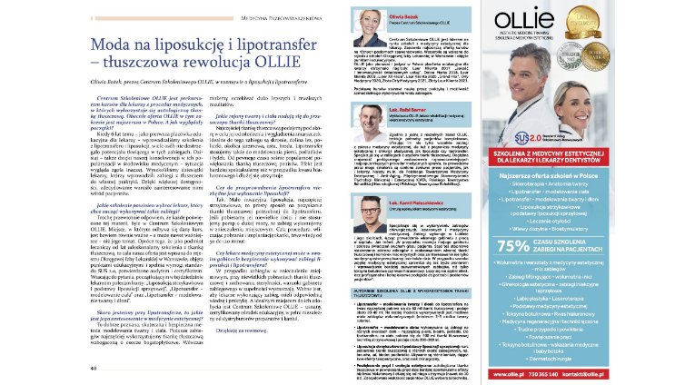 Moda na liposukcję i lipotransfer, czyli tłuszczowa rewolucja – Prezes OLLIE Oliwia Bożek rozmawia z AAAAM